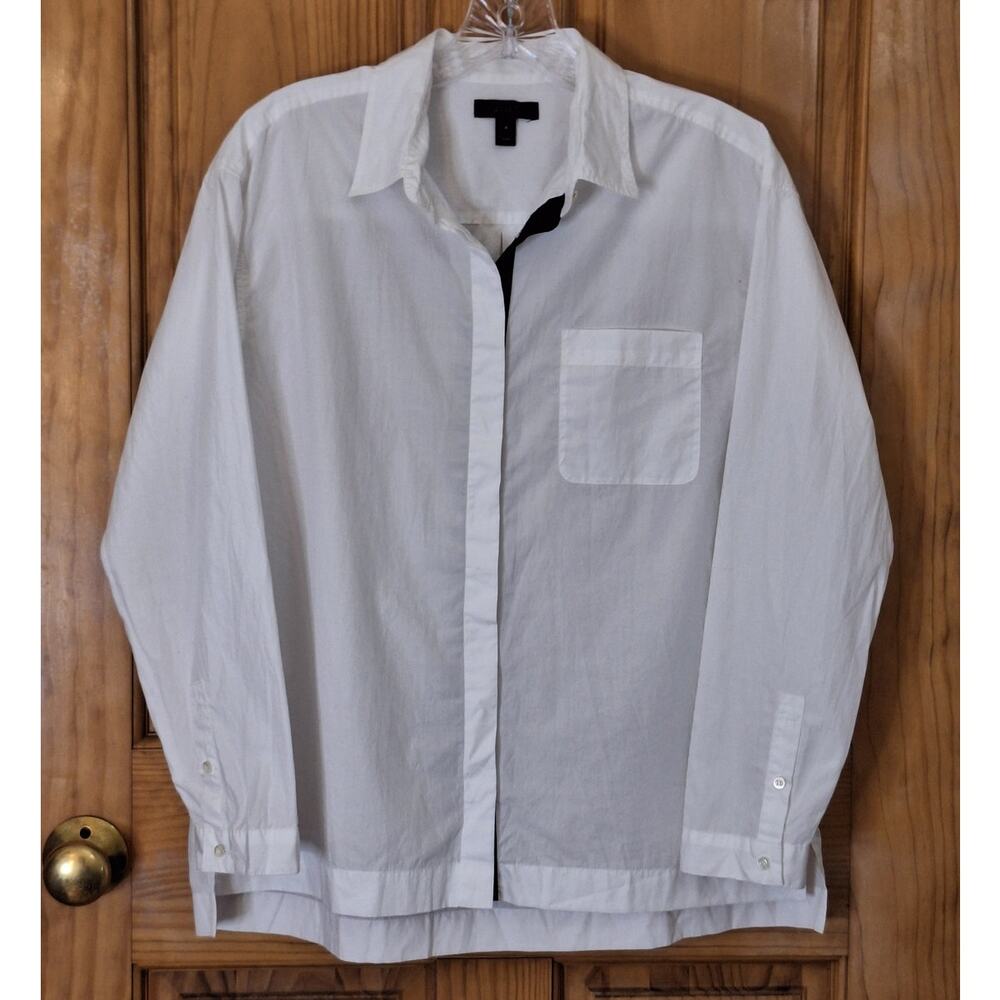 J. Crew Shirt Women's Size 4 White Cotton Classic Office Professional Corpcore